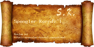 Spengler Kornél névjegykártya